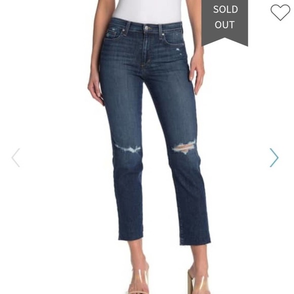 Joe's High Rise Straight Leg Distressed Jeans - Picture 4 of 9